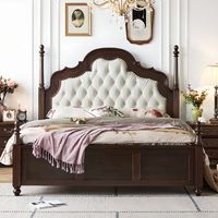 Cama Queen de Plataforma de Lujo, Acabado a Mano en Madera de Teca Sólida, Diseño Clásico de 2 Postes, Diseño Moderno, Ecológica, Duradera y Elegante