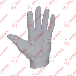 Adult <b>Baseball</b> Batting Gloves White Blue Color Combination Cowhide Leather Left Right Handed Wood <b>Bat</b> Compatible - Product Image 6