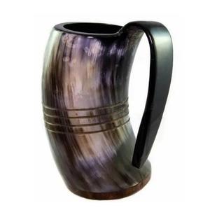 Taza de cuerno de vaca de búfalo y buey natural/artesanía de cuerno I mejor calidad fabricante cuerno indio piel blanca ágata - Product Image 3