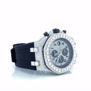 Reloj Blanco de Lujo para Hombre, Movimiento Premium, Esfera de Cristal, Números Romanos, Diamantes Moissanite, Reloj de Moda de Lujo Atractivo - Product Image 1