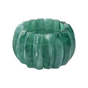 Brazalete de Resina Turquesa Elegante, Colorido con Diseño Acanalado, Joyería Clásica Unisex, Accesorio para Fiesta o Boda para Mujer - Product Image 4