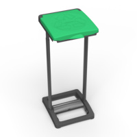Poubelle de rangement rectangulaire en plastique PP 80L de fabrication italienne Mongardi, bac à déchets extérieur à structure de pression, écologique