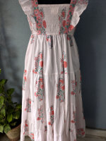 Robe longue maxi en pur coton, imprimé floral gothique fait main, sans manches, tenue d'été, grande taille, style indien pour femmes
