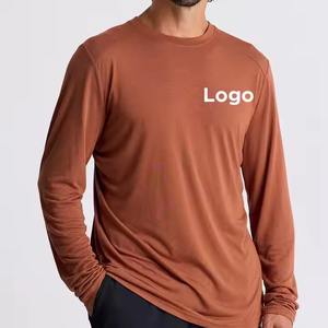 Camisetas de Pesca de Secado Rápido con Protección UV para Hombre, Transpirables, Ligeras, de Color Sólido, Manga Larga, Diseño de Bambú Estampado - Product Image 1