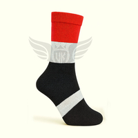 Chaussettes de sport décontractées en coton respirant à rayures rouges, blanches et noires personnalisées pour hommes, fabriquées en Égypte, pour un usage quotidien