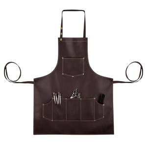 High Quality Custom Logo Men's <b>Leather</b> Sleeveless <b>Apron</b> Reusable-Specializing in Barber Chef Gardener Horse Keeper Multipurpose - Product Image 1
