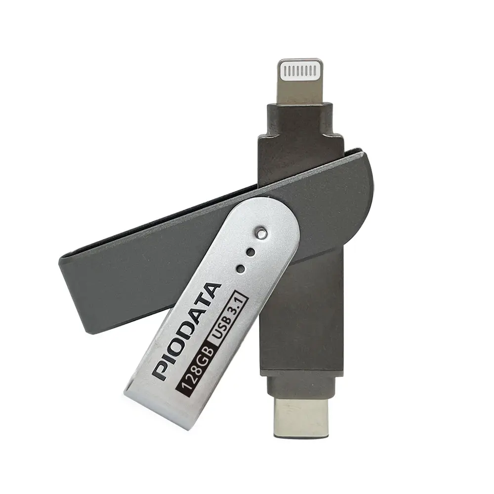 Piodata ixflash 128g mfi מוסמך כונן עט פלאש עבור iphone/ipad/mac/pc usb סוג 3.1 c זיכרון אחסון חיצוני