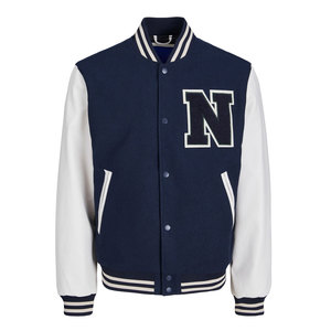 แจ็กเก็ตเบสบอลไซส์ XL อบอุ่นสำหรับผู้ชายผ้าแคนวาสคอตั้งสไตล์สตรีทพร้อมตัวอักษรแฟชั่นใหม่ฤดูหนาว - Product Image 4