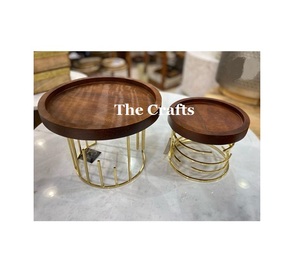 Serveur à gâteau de taille et de forme personnalisées dans un support à pâtisserie en bois et en acier inoxydable de qualité supérieure - Product Image 3