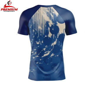 Camisetas de Compresión Sublimadas Personalizadas al por Mayor, Shorts de Surf de Spandex Transpirables de Secado Rápido, Rash Guard para MMA y BJJ - Product Image 6