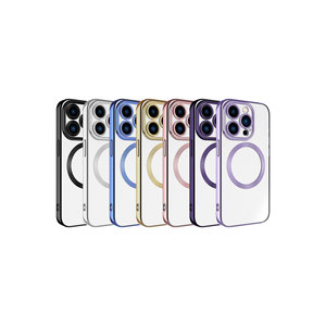 Coque en silicone premium compatible MagSafe pour iPhone 15 Pro, anti-traces de doigts, avec bordure argentée, prend en charge la charge sans fil - Product Image 2