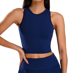 Ensemble jupe de tennis deux pièces personnalisée pour femme - Jupe de yoga fitness taille haute avec soutien-gorge de sport, design respirant - Product Image 3