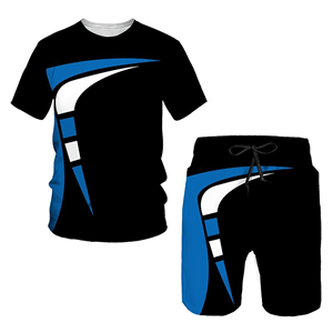 2 uds conjuntos moda verano Hombre Ropa Deportiva dos piezas chándal traje deportivo impreso camiseta Top + Pantalones cortos chándal ropa de marca masculina - Product Image 5
