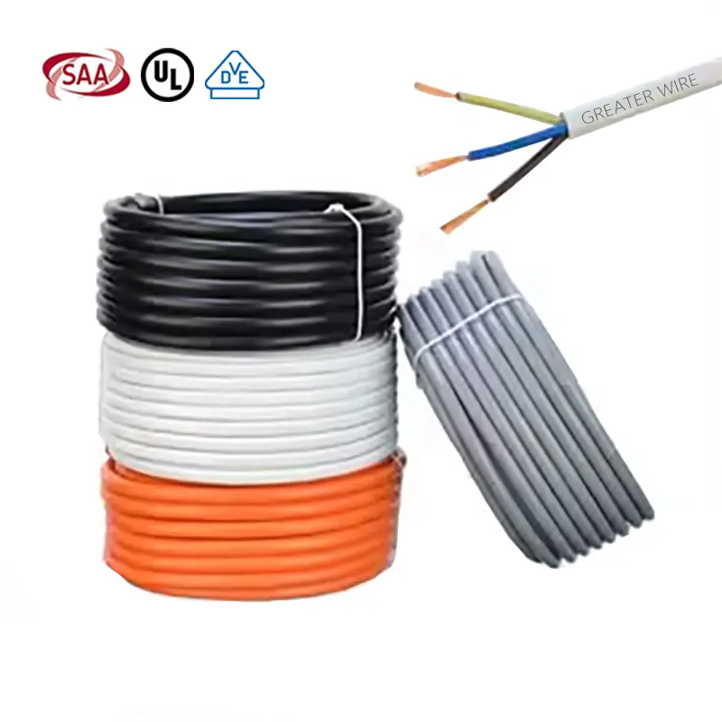 VDE SAA 2 3 4 5 Núcleo Cable Real de 2, 3, 4, 5 Núcleos, Cable Circular Naranja Flexible de 0,75mm, 1mm, 1,5mm, 2,5mm, 3 Núcleos