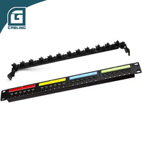 Gcabling rak jaringan 19 inci Cat5e Cat6 Cat6a FTP UTP 24 48 Port RJ45 Panel Patch kosong dengan manajemen kabel