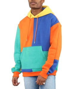 Rue personnalisé de haute qualité, coupe et couture, pull à capuche avec coutures, impression numérique solide, hiver, sweats à capuche pour hommes, multicolore - Product Image 1