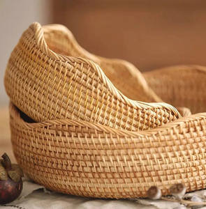 Wholesale Cheapest Natural Rattan Set of 3 <b>Storage</b> <b>Basket</b> Handmade From Vietnam - Product Image 3