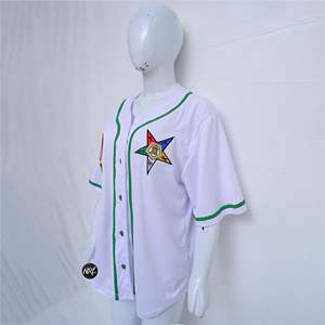 OES personalizado Vintage Jersey camisa apliques trabajo con logotipo bordado personalizado uniforme juvenil abotonado ropa deportiva Jersey de béisbol - Product Image 4