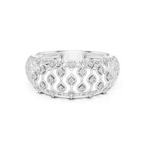 오픈 네트 하프 클러스터 밴드 원래 Moissanite 라운드 컷 다이아몬드 커스터 링 925 실버 웨딩 쥬얼리 파티 매력 선물 - Product Image 1