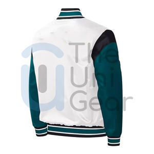 Chaqueta de béisbol universitaria con cuello levantado y logotipo personalizado de colores únicos más vendidos para hombres y mujeres, chaqueta universitaria superior nueva - Product Image 6