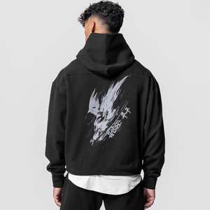 เสื้อฮู้ดผู้ชายขนาดใหญ่โอเวอร์ไซส์500Gsm frenchterry ผ้าฝ้ายซักกรดแบบสวมหัวโลโก้ที่กำหนดเอง - Product Image 1