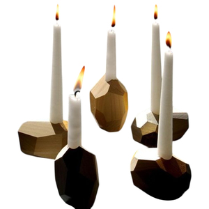 Bougeoir photophore pour hôtel de mariage Bougeoir en bois au design diamant moderne Bougeoir en bois de grande qualité - Product Image 1