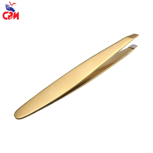 Pinzas de Cejas de Lujo con Punta Inclinada Dorada, Herramienta de Belleza para Depilación de Precisión, para Cuidado Profesional - Product Image 6