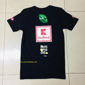 Camisetas de algodón unisex con etiqueta privada, 160 Gsm, color negro, Parte delantera trasera, dos mangas, goma personalizada, serigrafiada, Campaña de talla grande - Product Image 6