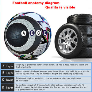 Balón de fútbol profesional de alta elasticidad de la liga oficial de Miraj para hombre/mujer, pelota de partido de 5 de tamaño bajo de PU unida sin costuras - Product Image 3