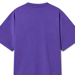 Camiseta morada de gran tamaño unisex, camiseta informal holgada de manga corta de algodón liso, ropa de calle - Product Image 4