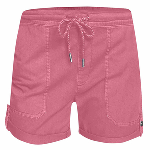 กางเกงขาสั้นคาร์โก้ผู้หญิงสั่งทำพิเศษ OEM ขายส่ง เป็นมิตรกับสิ่งแวดล้อม แห้งเร็ว ผ้าแคนวาส เอวยางยืด สีและตำแหน่งโลโก้ปรับแต่งได้ - Product Image 5