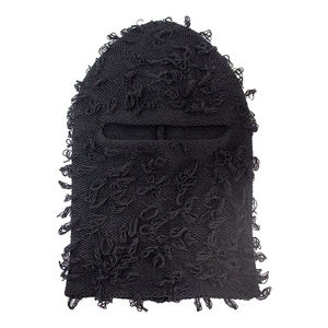 Pasamontañas de Lana Merino Desgastada Personalizada con un Orificio, Logotipo Bordado en Tejido de Punto, Gorro de Motocicleta de Diseño para Invierno - Product Image 3