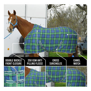 Tapis en molleton doux de cheval d'hiver d'approvisionnement d'usine avec PVC imperméable et impression de contrôle de clôture en maille pliée à bas prix - Product Image 3