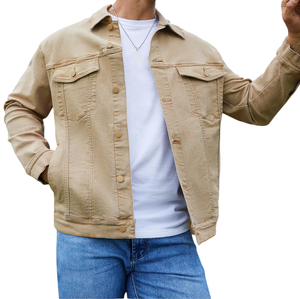 Veste en jean pour homme de qualité supérieure, logo sur le devant, col rabattu, manches longues, coupe classique, boutonnée, durable, haute qualité, hiver - Product Image 6