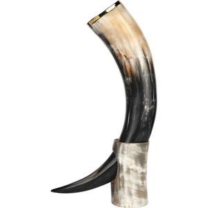 Natural Handmade Viking Drinking Horn with <b>Stand</b> Ale Beer Wine Vodka Gift Authentic Medieval Vessel Horn for Christmas Occasion - Product Image 2