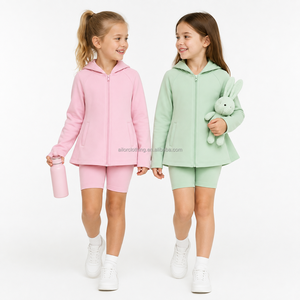 Veste à capuche entièrement zippée pour filles, vêtement d'extérieur décontracté à manches longues pour les jeux en plein air, les voyages et les activités scolaires - Product Image 2