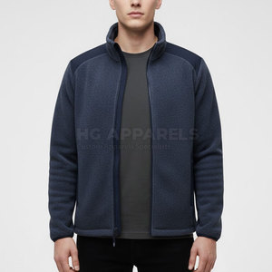 Veste d'hiver en laine sherpa, design isolé, texture douce, logo sur le devant, écologique, coupe-vent, veste d'hiver élégante pour homme - Product Image 3