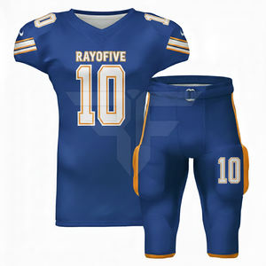Nouvel ensemble d'uniformes de football américain 100 % polyester, style le plus récent, short antibactérien, respirant et à séchage rapide pour équipes professionnelles - Product Image 1