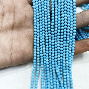 Collar de Turquesa, Collar de Cuentas Facetadas, Joyería de Turquesa, Collar de Cuentas Facetadas Plateadas, para Niños y Mujeres - Product Image 2