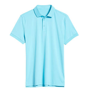 Chemise de golf pour homme à manches courtes en maille, avec logo personnalisé, motif uni, broderie boutonnée, anti-plis, séchage rapide et respirante - Product Image 2