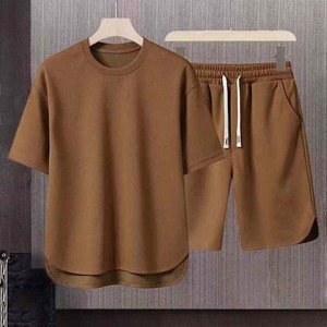 Custom Streetwear Men Cotton Shorts and T-Shirt <b>Set</b> Tracksuits for Men Two-Piece <b>Set</b> - Product Image 1