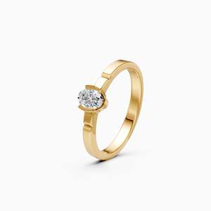 Anillo Solitario Moderno con Diamante Cultivado en Laboratorio, con un Brillo Diario, con 0.25 Ct |   En oro amarillo, blanco y rosa de 9 quilates - Product Image 2