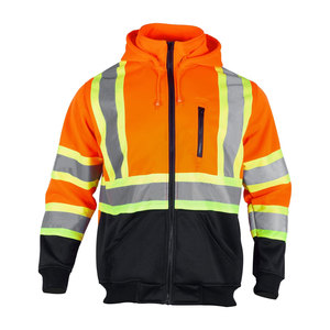 Haute Qualité Polyester Thermique Travail Uniforme À Capuche Super Visible Hivis Réfléchissant Sécurité Sweat Veste Haute Visibilité - Product Image 6