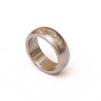 JEXMOO ENTERPRISES Anillo Clásico de Acero Inoxidable Grabado a Mano Personalizado DIY con Caja de Cuchillas de Cambio Rápido de 8mm de Varios Tamaños - Regalo Perfecto