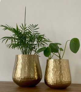 Maceta de cobre puro para decoración del hogar con forma y tamaño personalizados de calidad estándar Juego de maceta dorada a una tasa muy alta - Product Image 2