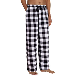 Top Demanded Men Plaid Flannel Pant Pantalón con logotipo personalizado Impreso Ropa de dormir Pijama con cordón Pantalones de franela para hombres - Product Image 4