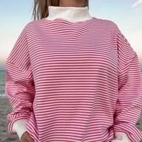 Suéter Personalizado de Cuello Alto para Mujer, Otoño/Invierno, Transpirable, Ecológico, 100% Algodón, Ligero, de Secado Rápido, con Diseño Frontal Personalizado