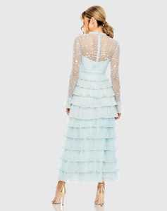 Vestido de Noche Formal Sexy con Escote Redondo en A, Bordado de Lentejuelas, Transpirable, Hasta la Rodilla, Cintura Natural para Bodas y Graduaciones - Product Image 3