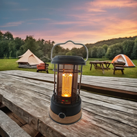5W LED dimmable Portable lanternes à énergie solaire Rechargeable rétro Vintage bambou naturel jardin décoration de la maison randonnée Camping