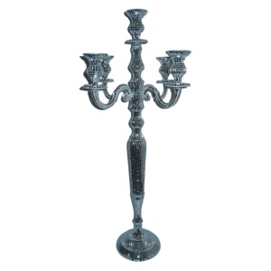 Candelabro decorativo de aluminio con cinco brazos para el hogar, candelabros de cristal atractivos, centro de mesa, decoración para boda - Product Image 6